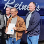 v.l. Herr Landrat Daniel Kurth, Danny Neidhardt, Reiner Kutsche Sebastian Opitz