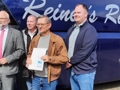 v.l. Herr Landrat Daniel Kurth, Danny Neidhardt, Reiner Kutsche Sebastian Opitz